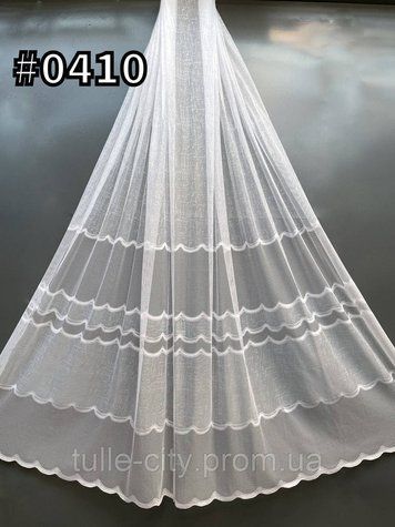 Гардина ажурним низом білий колір 1566960357 фото
