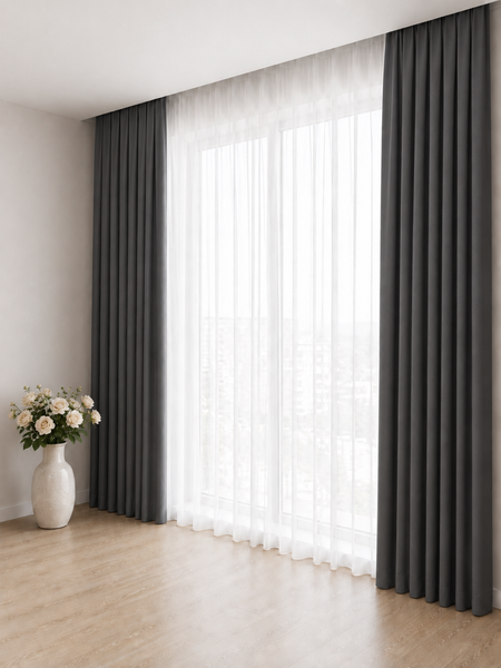 Графітові штори Flat блекаут &mdash; повне затемнення й стиль 6-Flat  фото