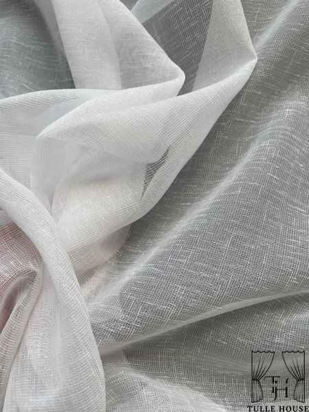 Тюль льон однотонний 3 м &mdash; купити, білий, молочний 15-од фото