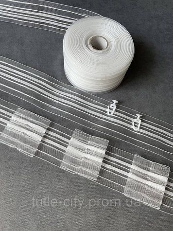 Шторна тасьма Бантова 1:2.6м 6см 2330664167 фото