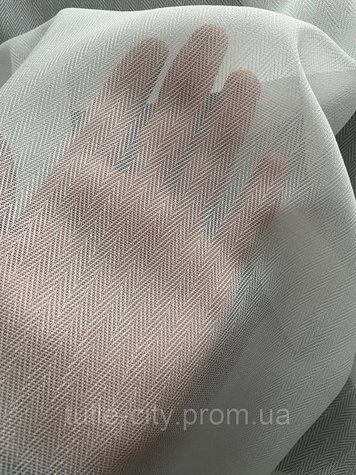 Однотонная тюль ялинка на основі бамбук в білому кольорі 2118524271 фото